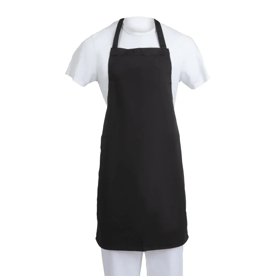 A279 Whites Bib Apron Polycotton Black - JD Catering Equipment Solutions Ltd