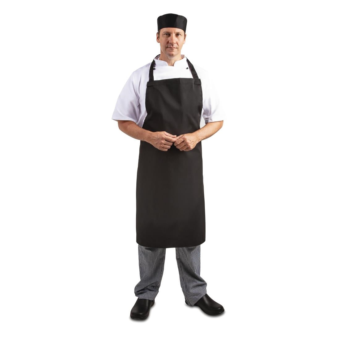 A279 Whites Bib Apron Polycotton Black JD Catering Equipment Solutions Ltd