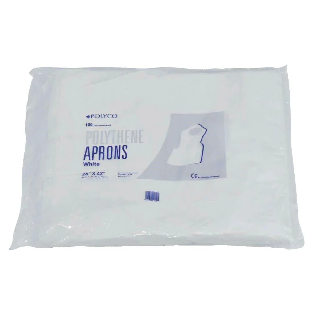 A310 Disposable Polythene Bib Aprons 14.5 Micron White (Pack of 100) - JD Catering Equipment Solutions Ltd