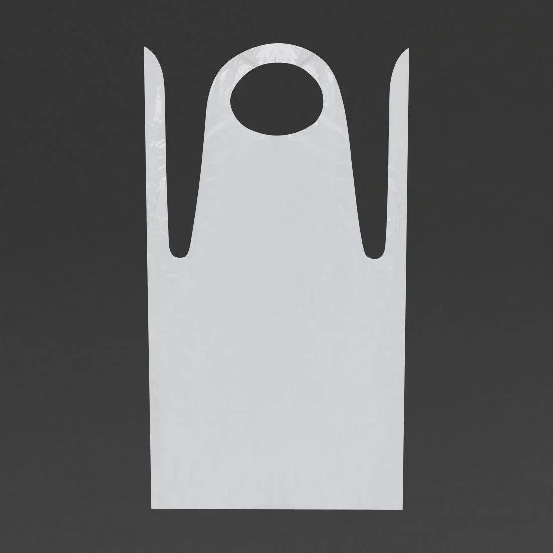 A310 Disposable Polythene Bib Aprons 14.5 Micron White (Pack of 100) - JD Catering Equipment Solutions Ltd