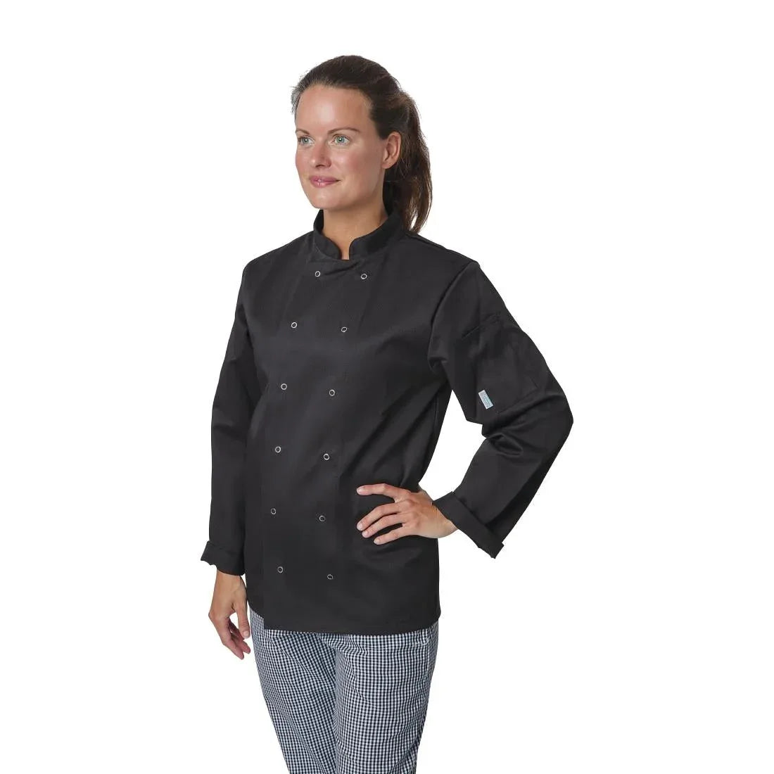 A438 Whites Vegas Unisex Chefs Jacket Long Sleeve Black - JD Catering Equipment Solutions Ltd