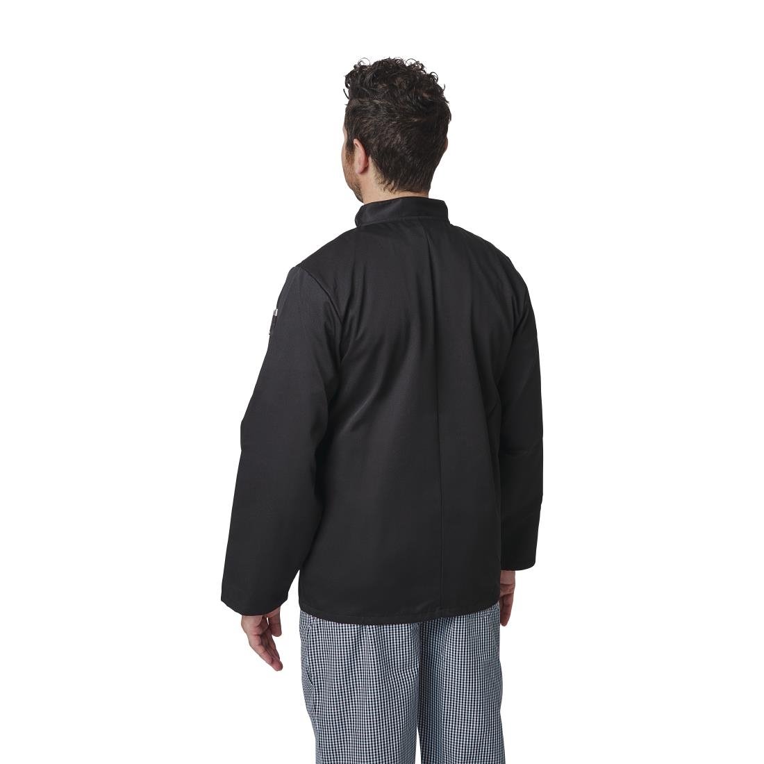 A438-S Whites Vegas Unisex Chefs Jacket Long Sleeve Black S JD Catering Equipment Solutions Ltd