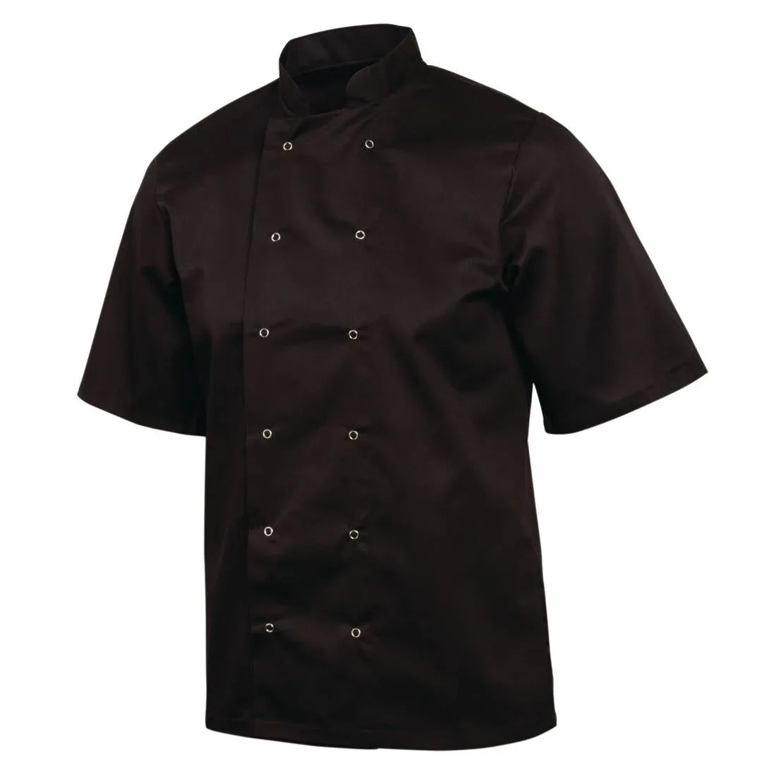 A439 Whites Vegas Unisex Chefs Jacket Short Sleeve Black - JD Catering Equipment Solutions Ltd