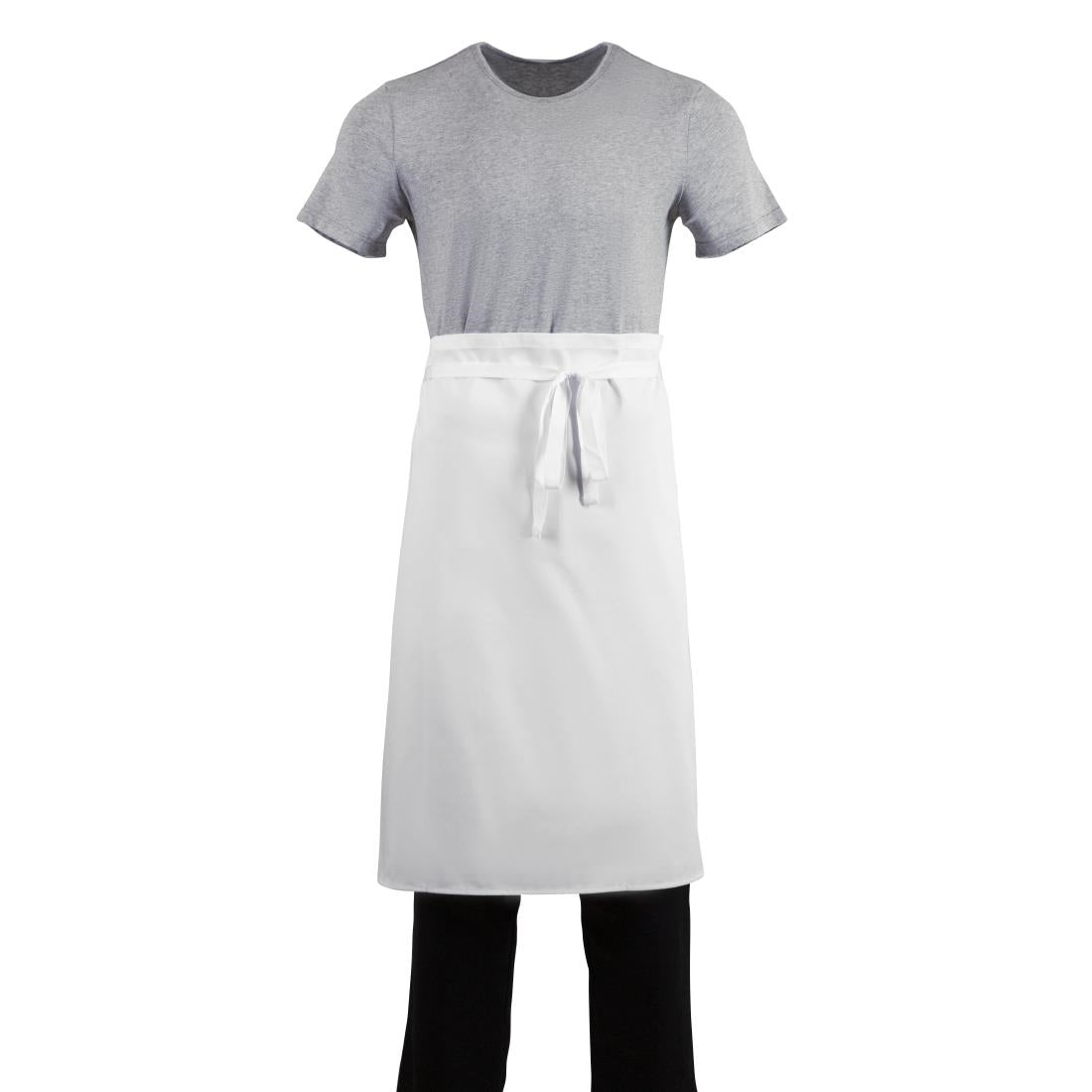 A501 Whites Regular Waist Apron White JD Catering Equipment Solutions Ltd