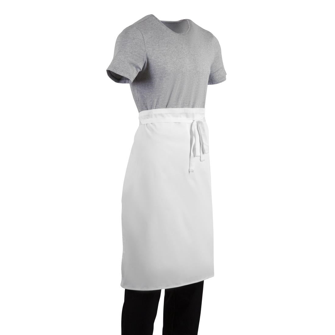 A501 Whites Regular Waist Apron White JD Catering Equipment Solutions Ltd