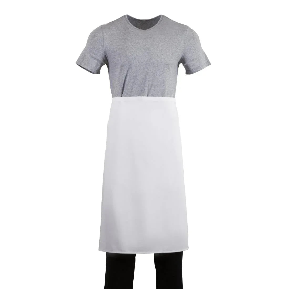 A501 Whites Regular Waist Apron White - JD Catering Equipment Solutions Ltd