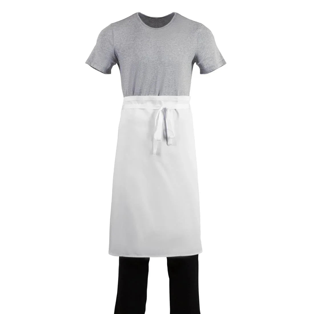 A501 Whites Regular Waist Apron White - JD Catering Equipment Solutions Ltd