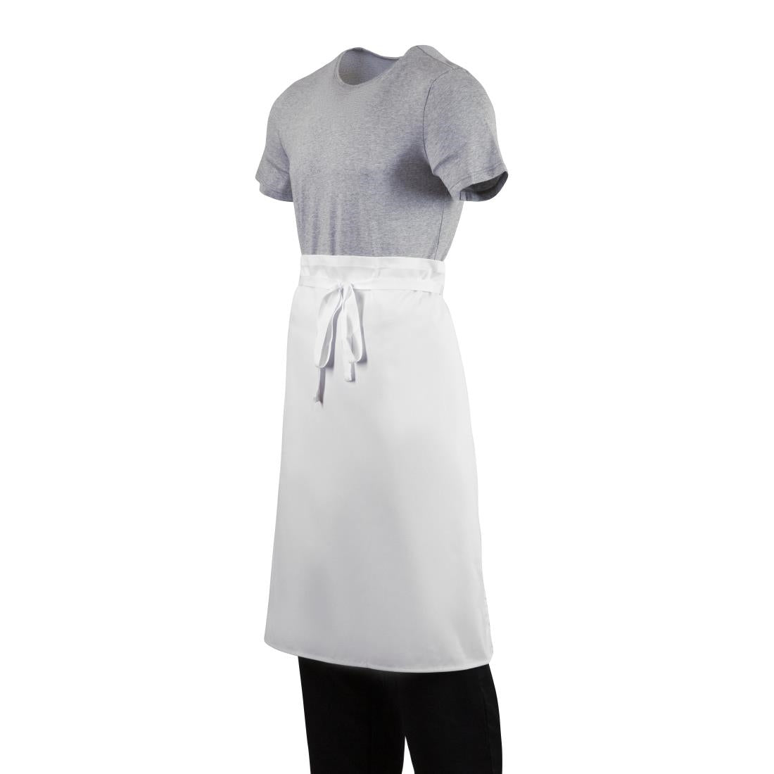 A501 Whites Regular Waist Apron White JD Catering Equipment Solutions Ltd