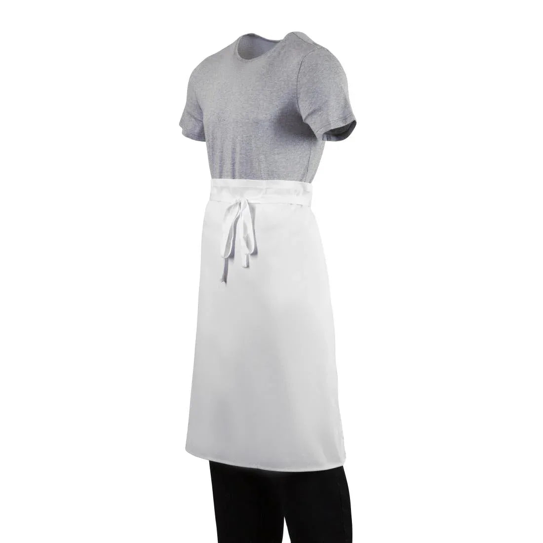 A501 Whites Regular Waist Apron White - JD Catering Equipment Solutions Ltd