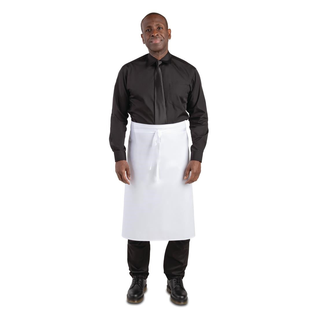 A501 Whites Regular Waist Apron White JD Catering Equipment Solutions Ltd