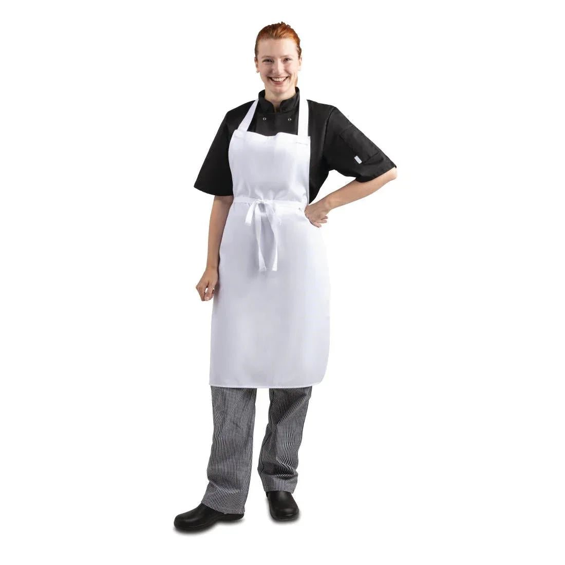 A521 Whites Bib Apron Polycotton White - JD Catering Equipment Solutions Ltd