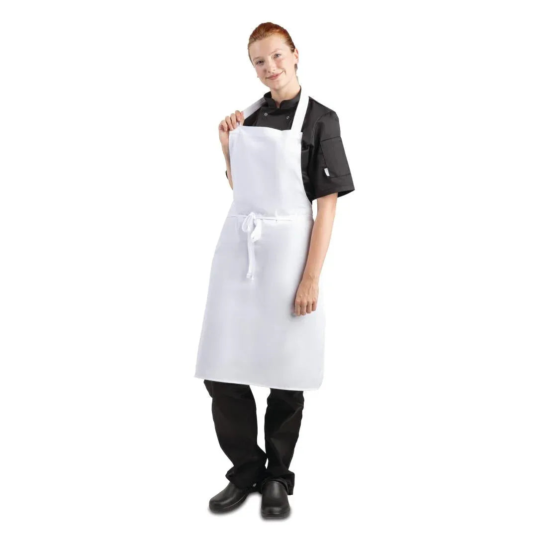 A521 Whites Bib Apron Polycotton White - JD Catering Equipment Solutions Ltd