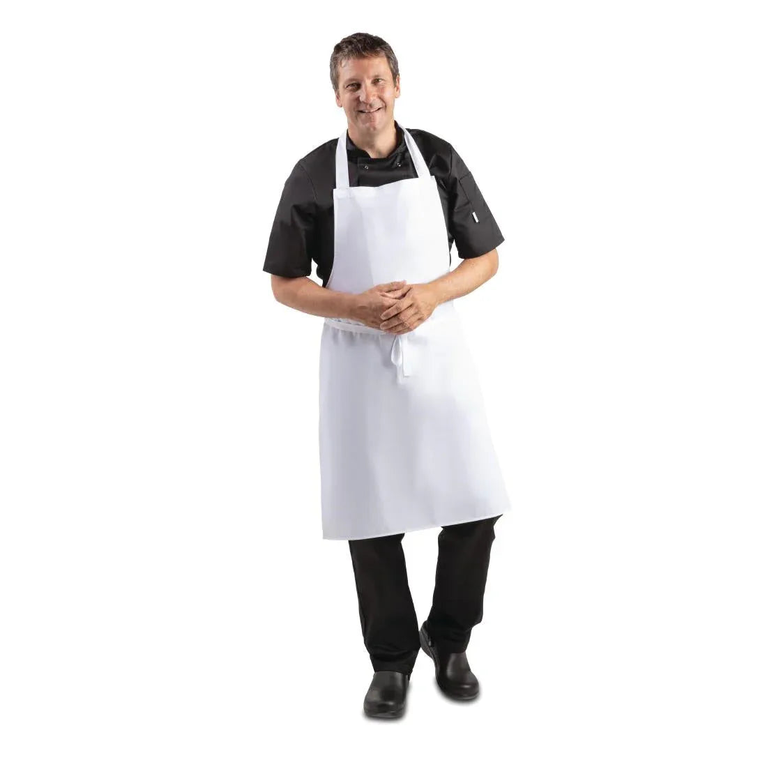 A521 Whites Bib Apron Polycotton White - JD Catering Equipment Solutions Ltd