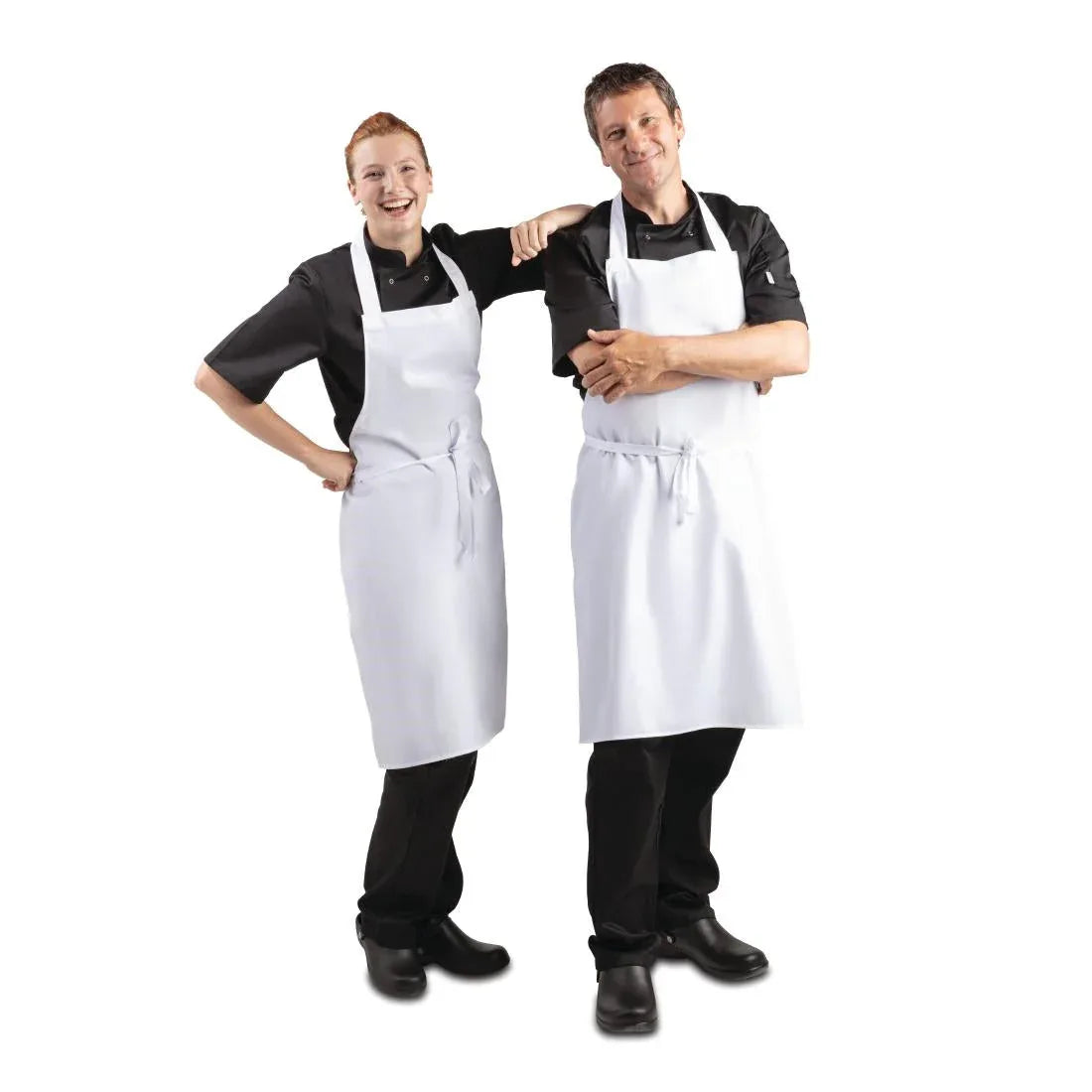 A521 Whites Bib Apron Polycotton White - JD Catering Equipment Solutions Ltd