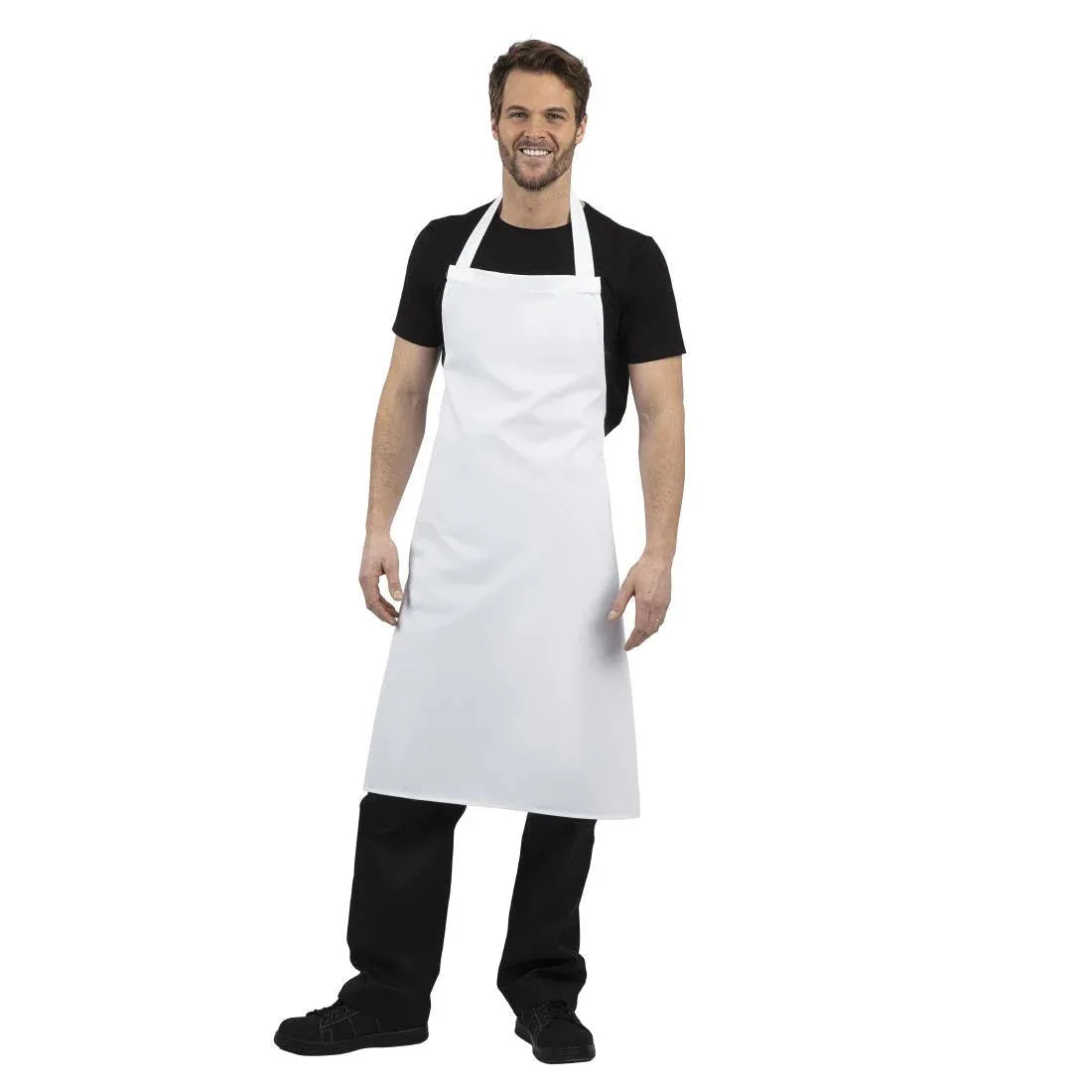 A522 Whites Bib Apron White XL - JD Catering Equipment Solutions Ltd