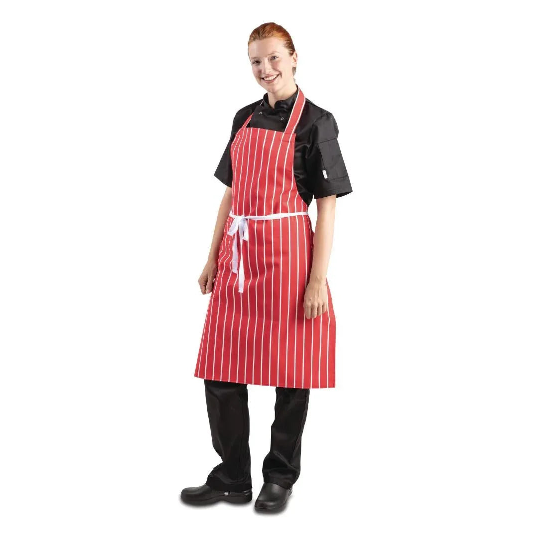 A532 Whites Bib Apron Red And White Stripe - JD Catering Equipment Solutions Ltd