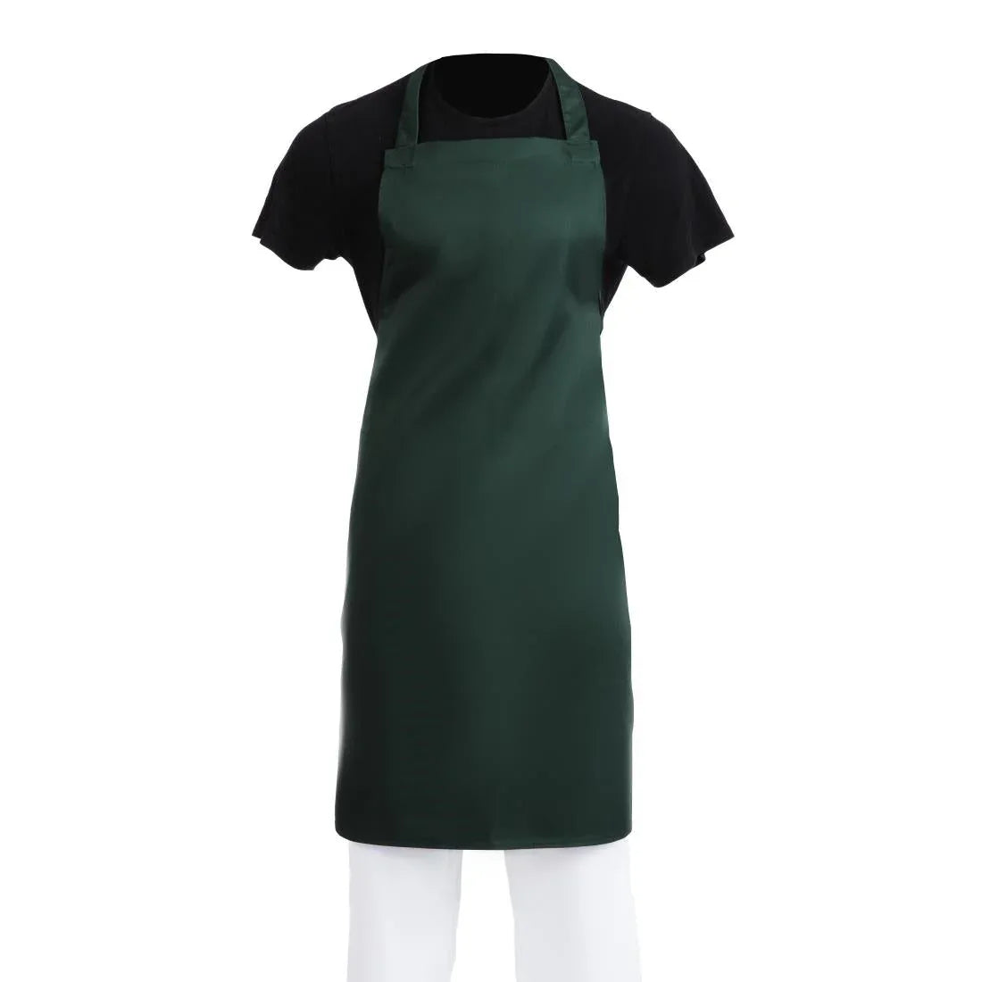 A540 Whites Bib Apron Bottle Green - JD Catering Equipment Solutions Ltd