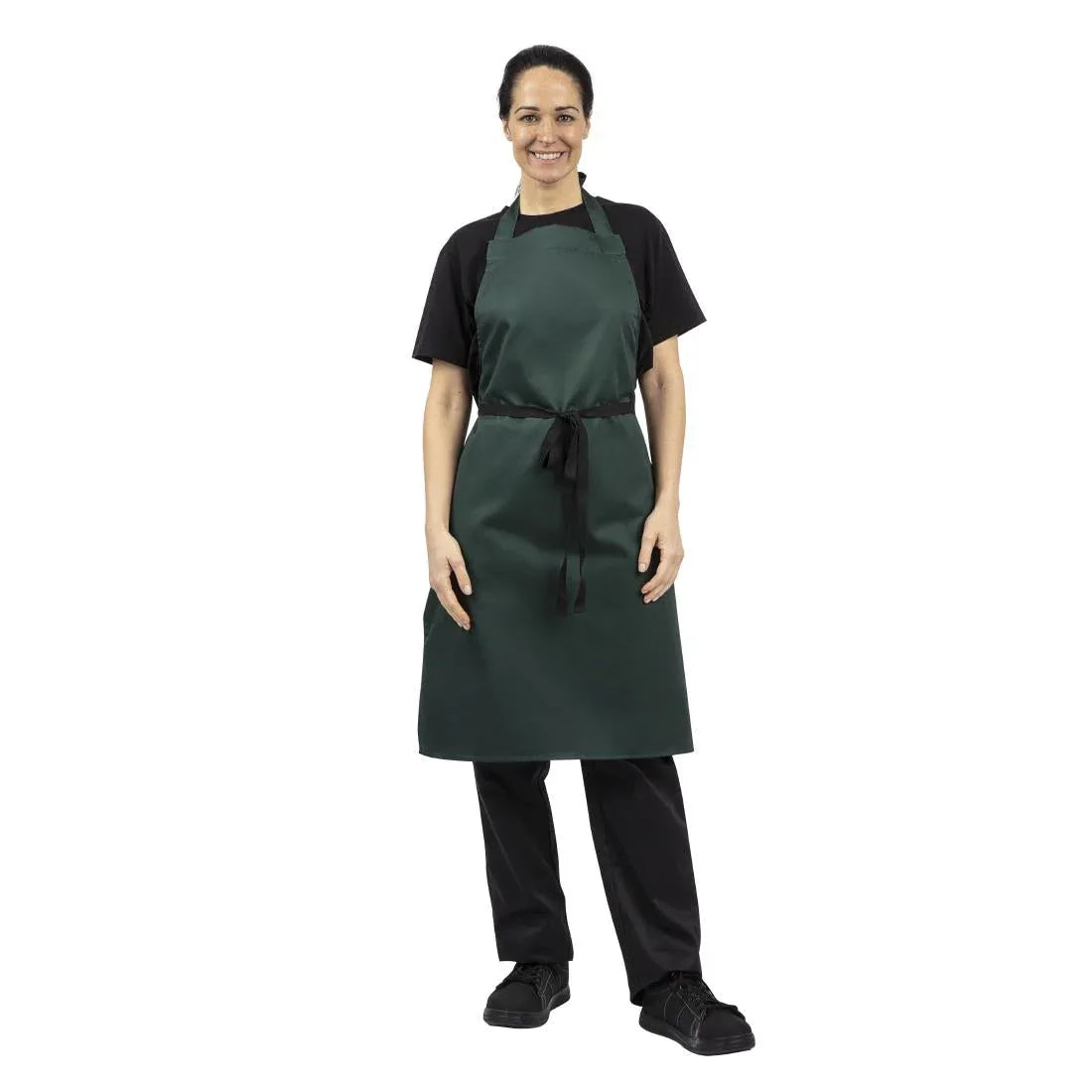 A540 Whites Bib Apron Bottle Green - JD Catering Equipment Solutions Ltd