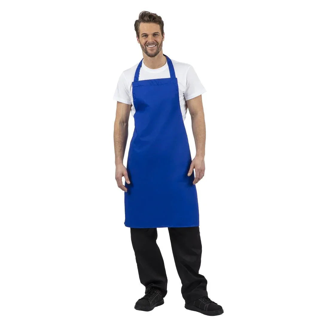 A542 Whites Bib Apron Royal Blue - JD Catering Equipment Solutions Ltd