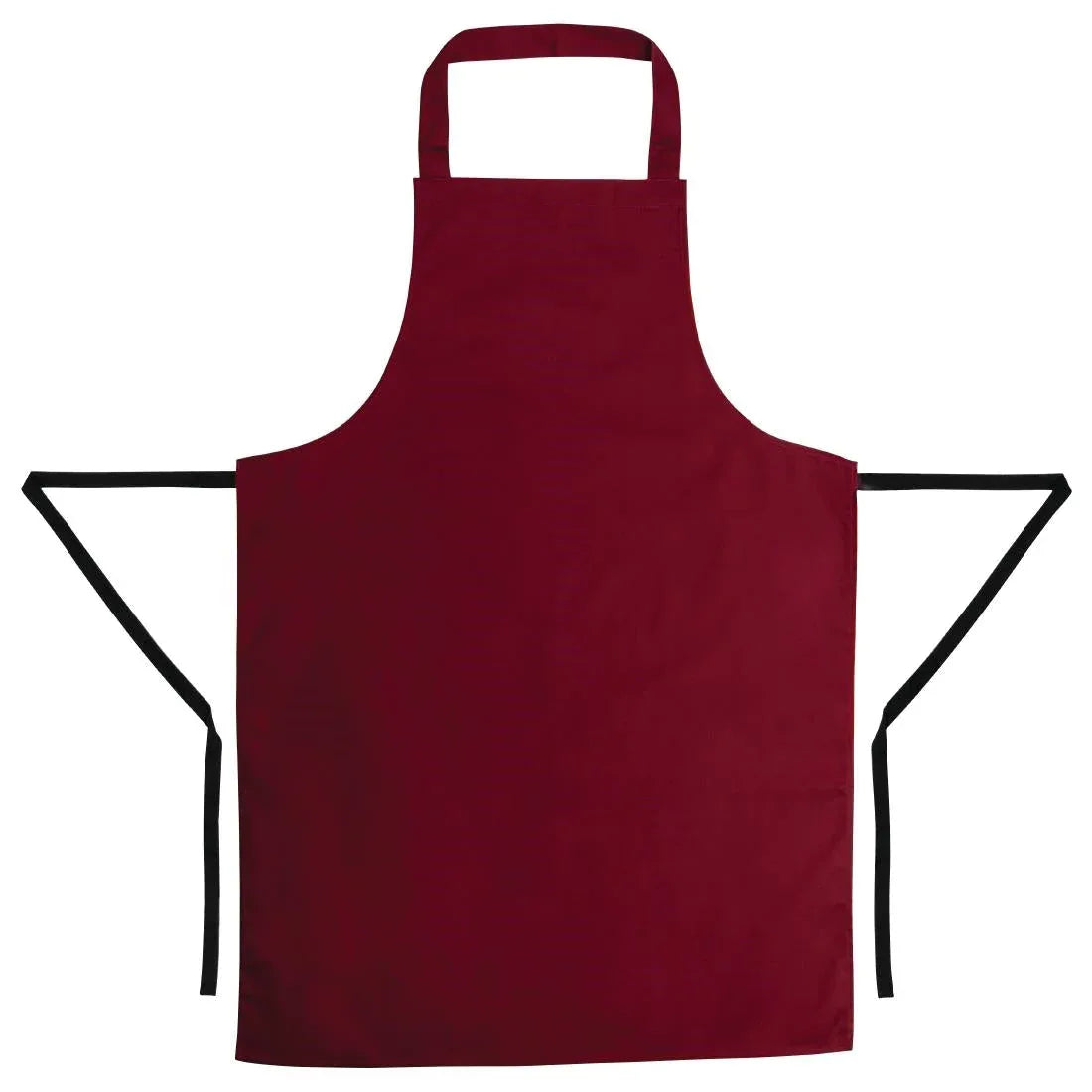 A557 Whites Bib Apron Burgundy - JD Catering Equipment Solutions Ltd