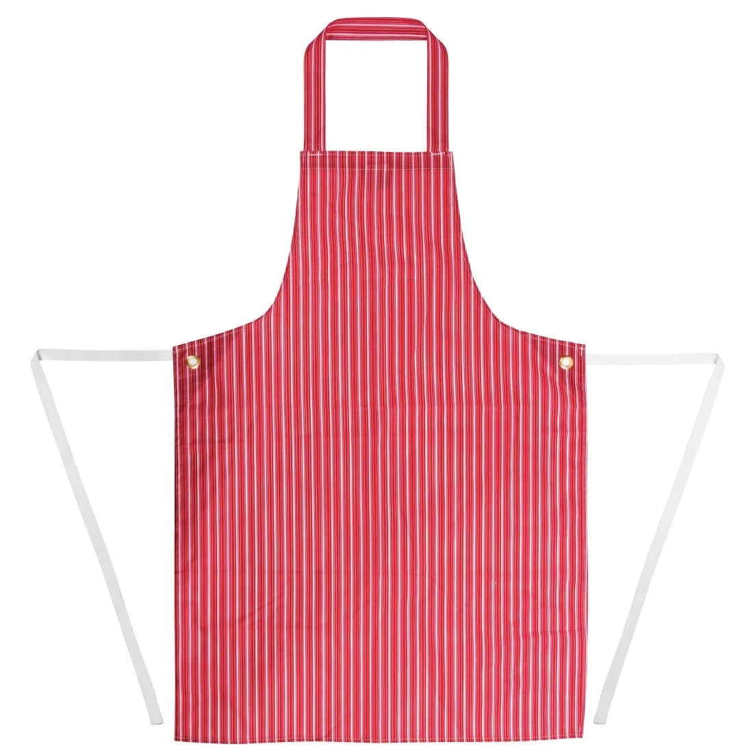 A581 Whites Water Resistant Bib Apron Red And White Stripe - JD Catering Equipment Solutions Ltd