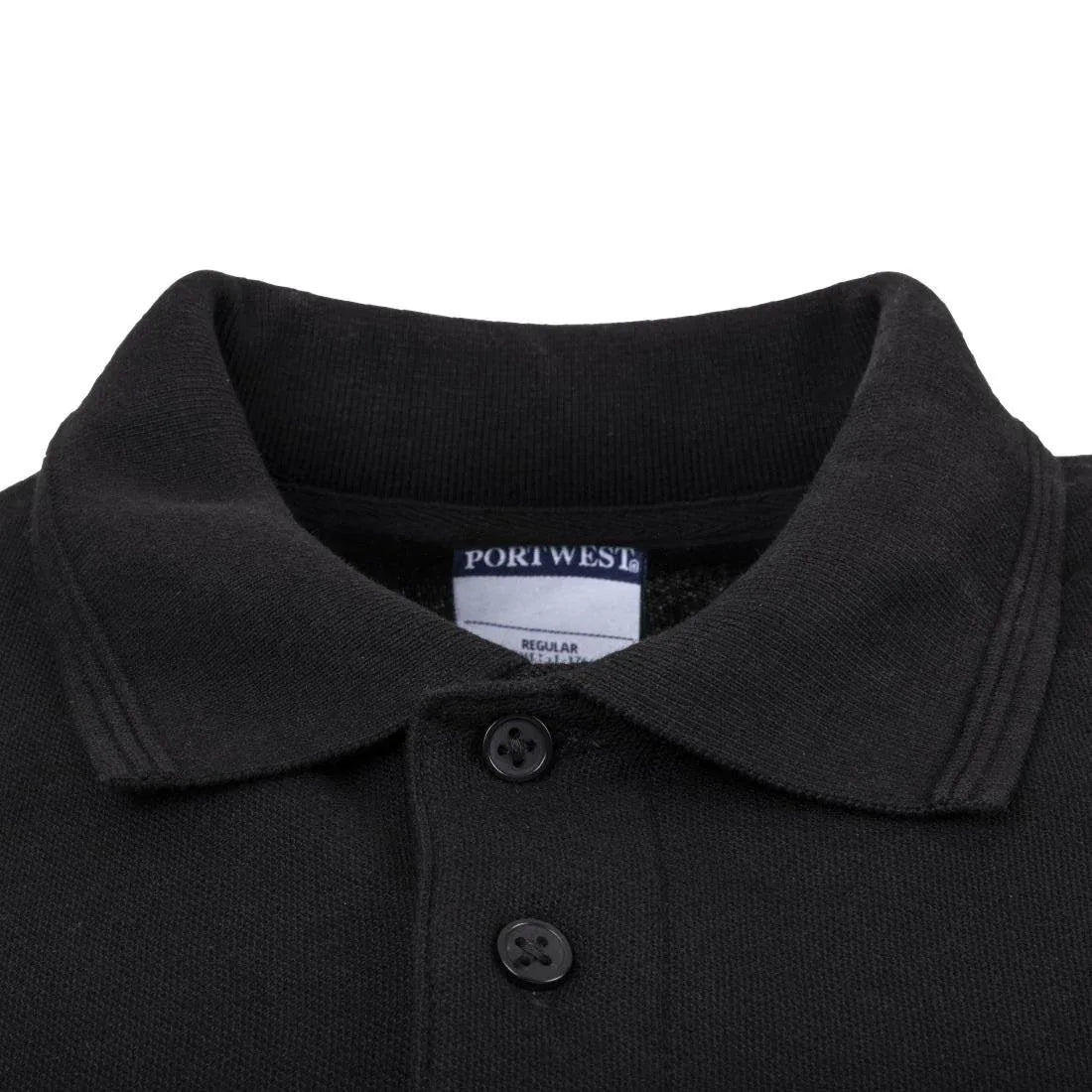 A735 Portwest Unisex Polo Shirt Black - JD Catering Equipment Solutions Ltd