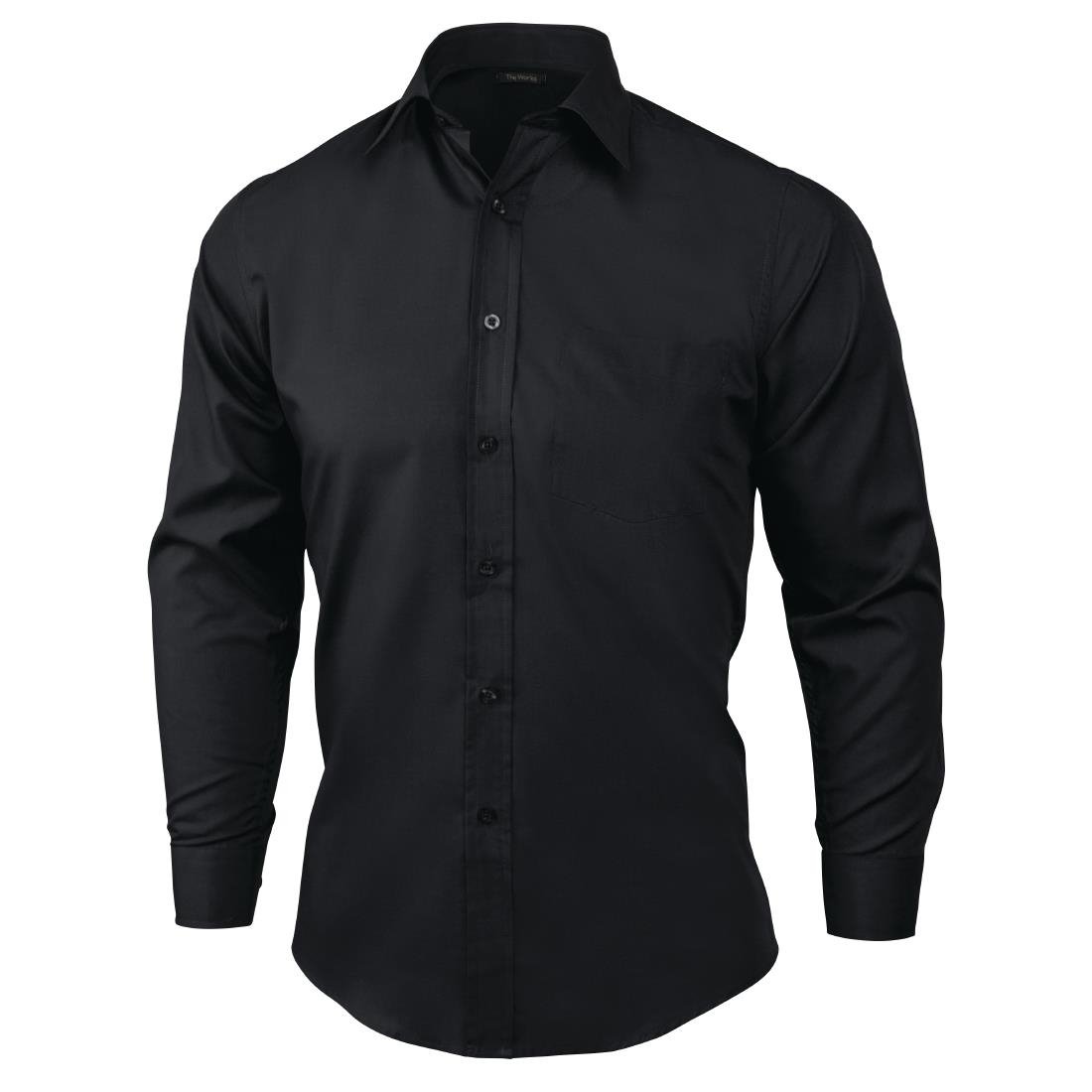 A798-L Chef Works Unisex Long Sleeve Dress Shirt Black L JD Catering Equipment Solutions Ltd