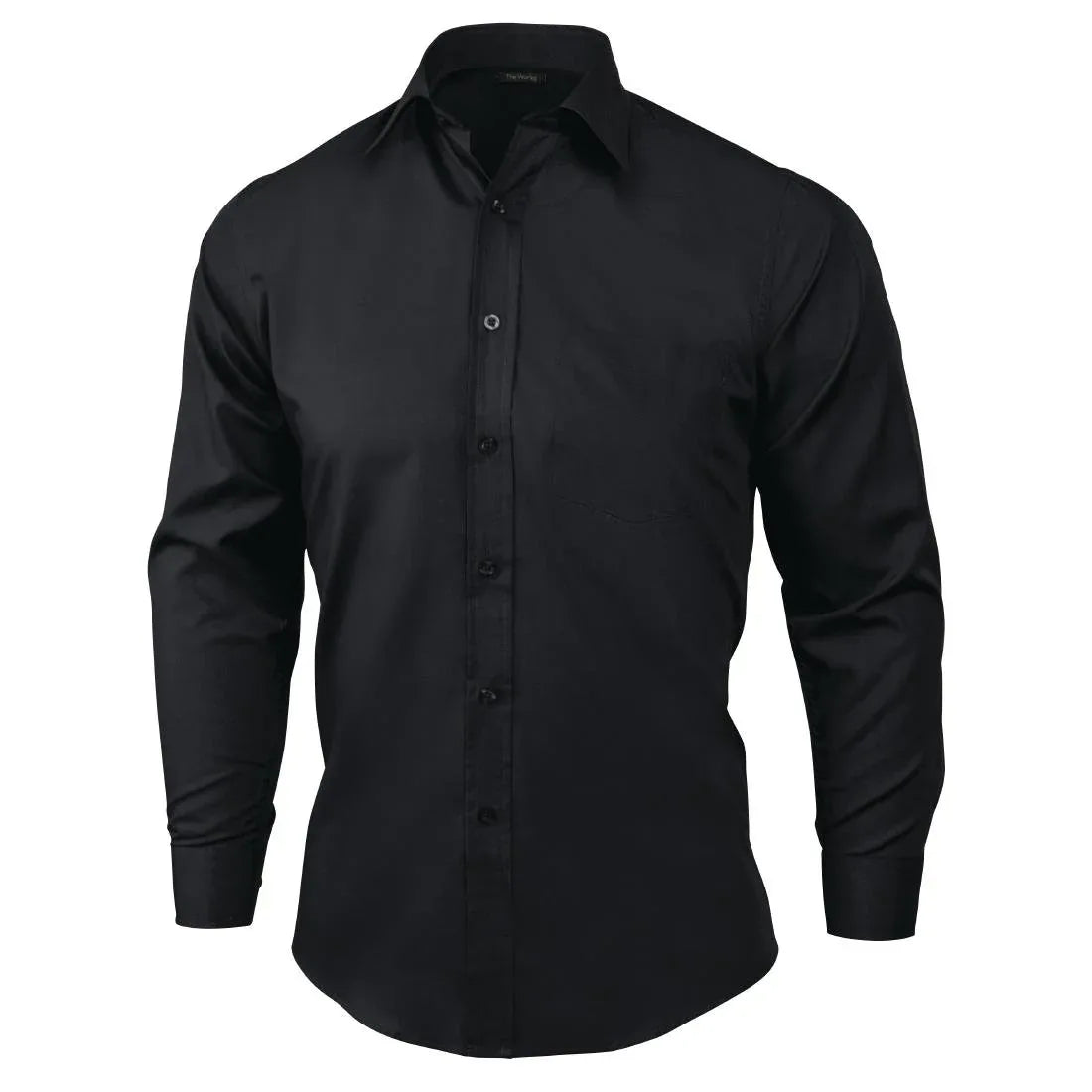 A798-L Chef Works Unisex Long Sleeve Dress Shirt Black L - JD Catering Equipment Solutions Ltd