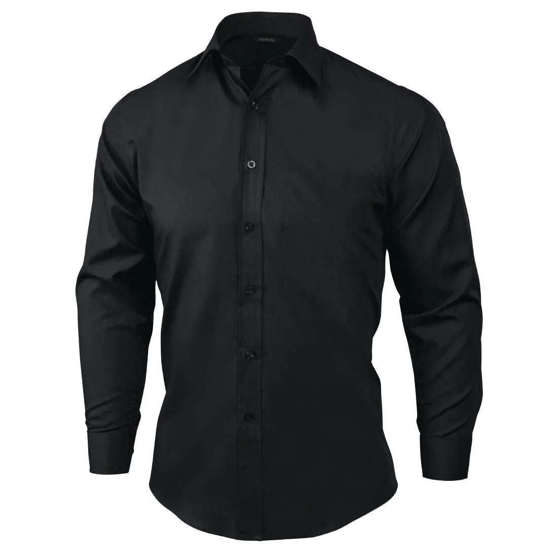A798-M Chef Works Unisex Long Sleeve Dress Shirt Black M - JD Catering Equipment Solutions Ltd