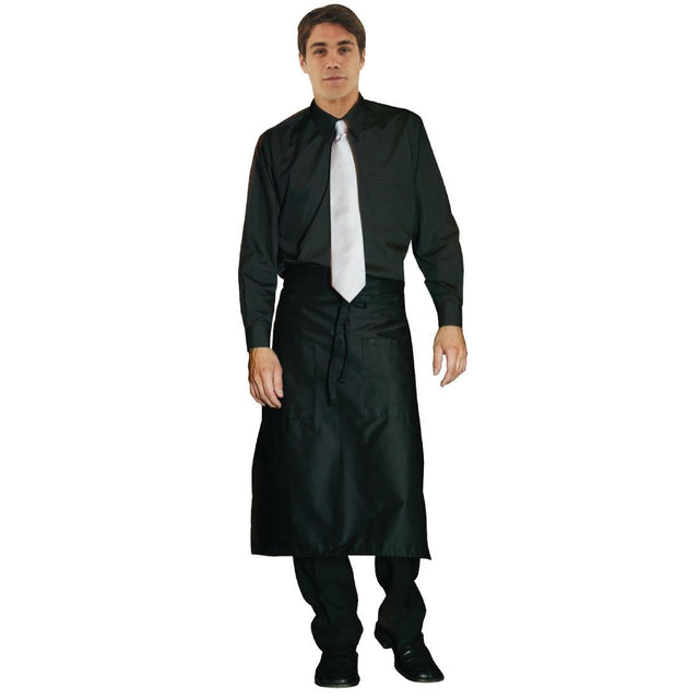 A798-S Chef Works Unisex Long Sleeve Dress Shirt Black S JD Catering Equipment Solutions Ltd