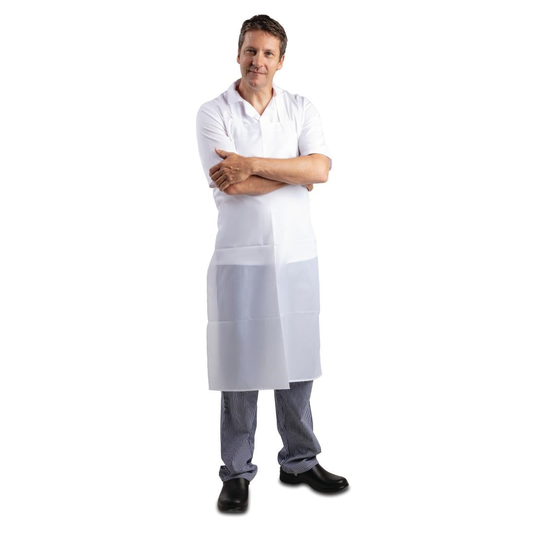 A897 Whites Water Resistant Bib Apron White JD Catering Equipment Solutions Ltd