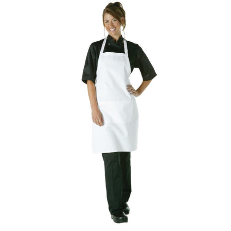 A923 Chef Works Bib Apron White JD Catering Equipment Solutions Ltd