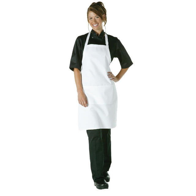 A923 Chef Works Bib Apron White JD Catering Equipment Solutions Ltd