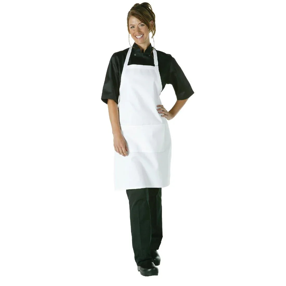 A923 Chef Works Bib Apron White - JD Catering Equipment Solutions Ltd