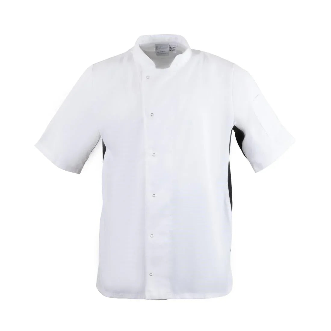 A928-L Whites Nevada Unisex Chefs Jacket Short Sleeve Black and White L - JD Catering Equipment Solutions Ltd