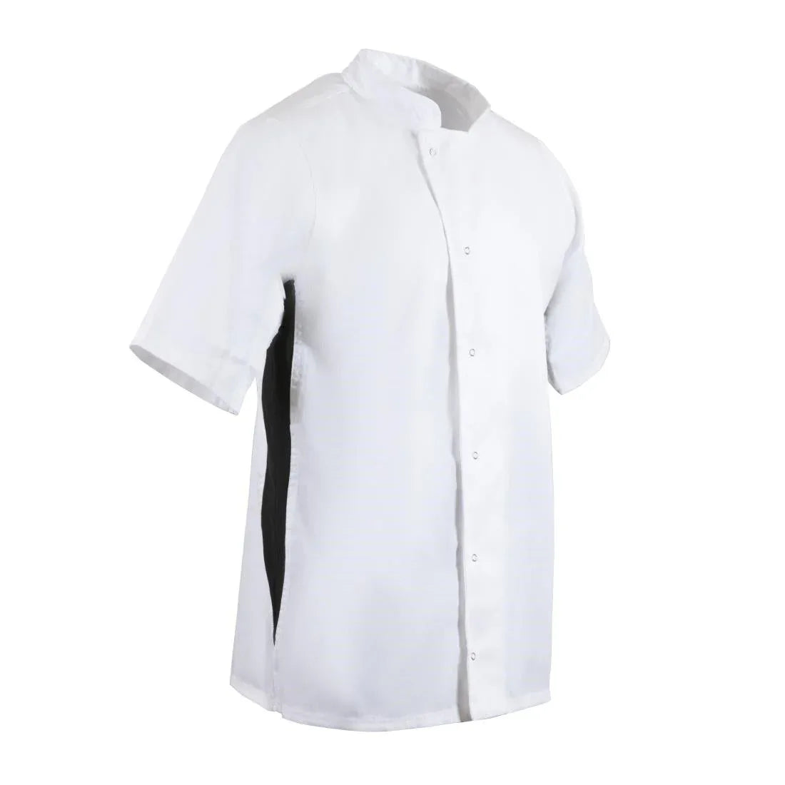 A928-L Whites Nevada Unisex Chefs Jacket Short Sleeve Black and White L - JD Catering Equipment Solutions Ltd