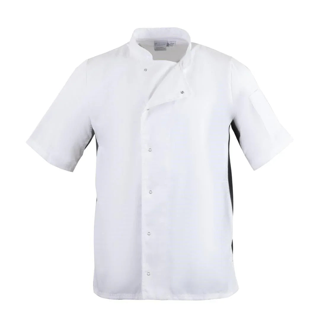 A928-S Whites Nevada Unisex Chefs Jacket Short Sleeve Black and White S - JD Catering Equipment Solutions Ltd