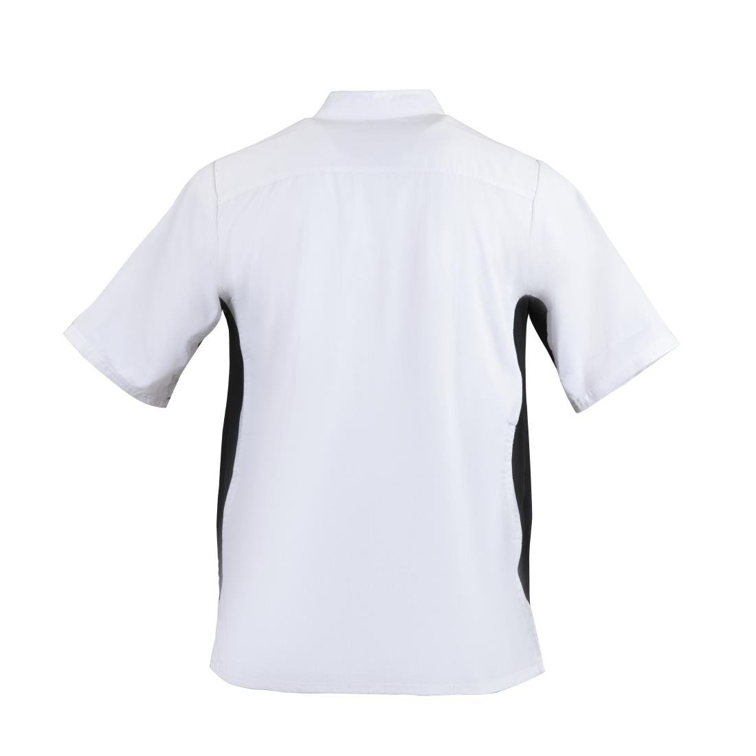 A928-XS Whites Nevada Unisex Chefs Jacket Short Sleeve Black and White XS JD Catering Equipment Solutions Ltd