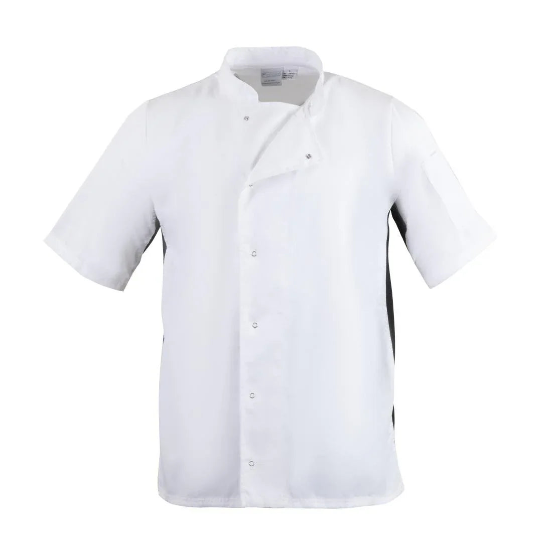 A928-XXL Whites Nevada Unisex Chefs Jacket Short Sleeve Black and White 2XL - JD Catering Equipment Solutions Ltd