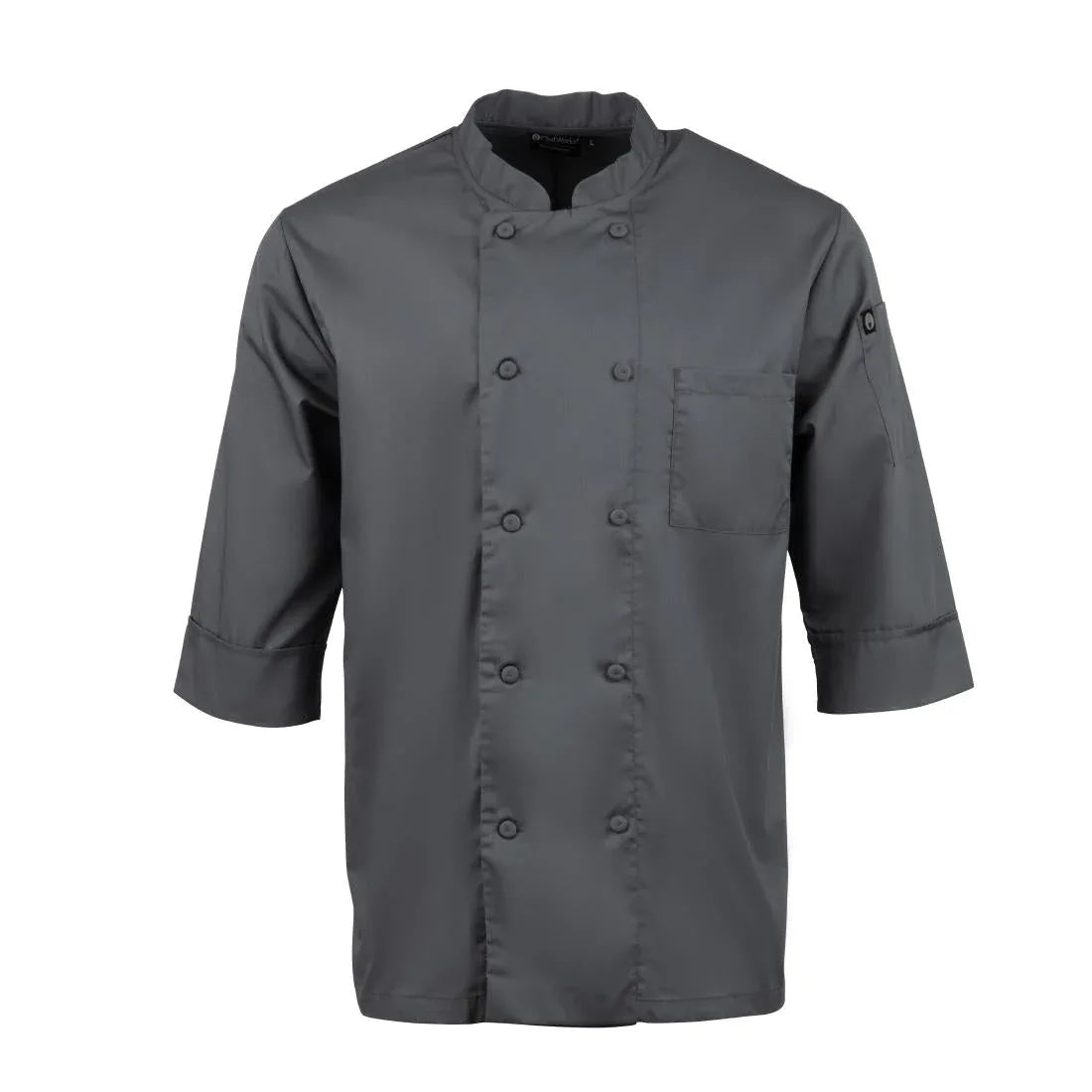 A934-3XL Colour By Chef Works Unisex Chef Jacket Grey 3XL - JD Catering Equipment Solutions Ltd