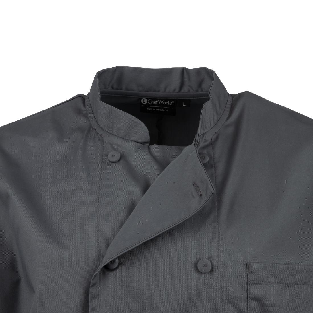 A934-3XL Colour By Chef Works Unisex Chef Jacket Grey 3XL - JD Catering Equipment Solutions Ltd