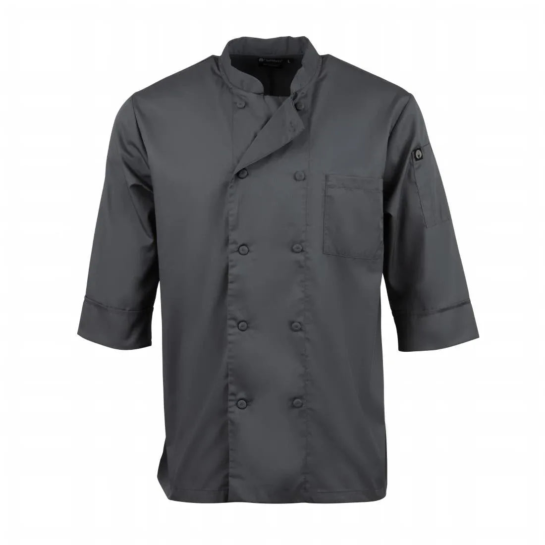 A934-3XL Colour By Chef Works Unisex Chef Jacket Grey 3XL - JD Catering Equipment Solutions Ltd