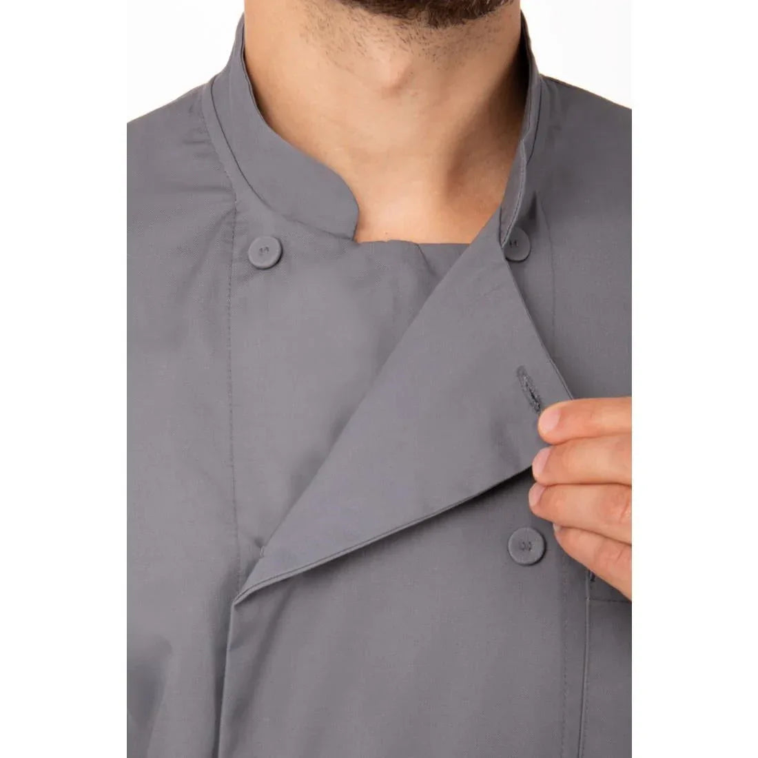 A934-3XL Colour By Chef Works Unisex Chef Jacket Grey 3XL - JD Catering Equipment Solutions Ltd