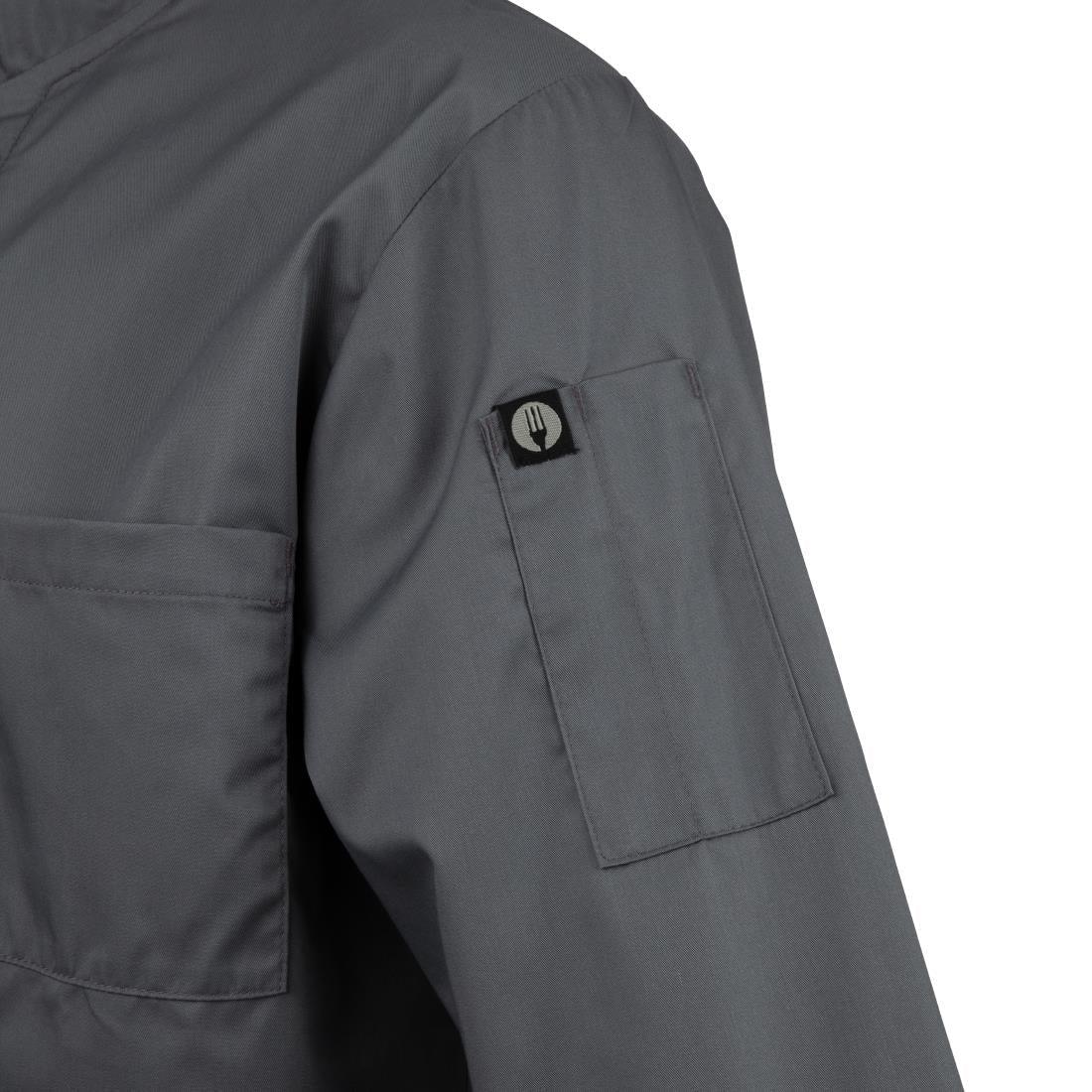 A934-3XL Colour By Chef Works Unisex Chef Jacket Grey 3XL - JD Catering Equipment Solutions Ltd