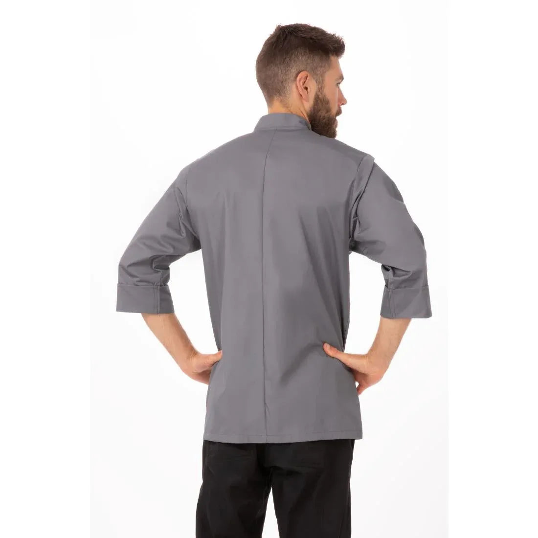 A934-3XL Colour By Chef Works Unisex Chef Jacket Grey 3XL - JD Catering Equipment Solutions Ltd