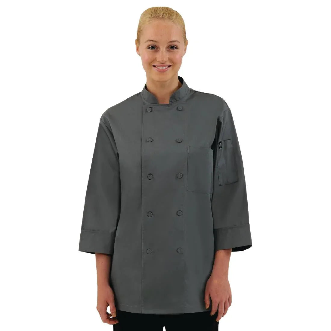 A934-L Chef Works Unisex Chefs Jacket Grey L - JD Catering Equipment Solutions Ltd