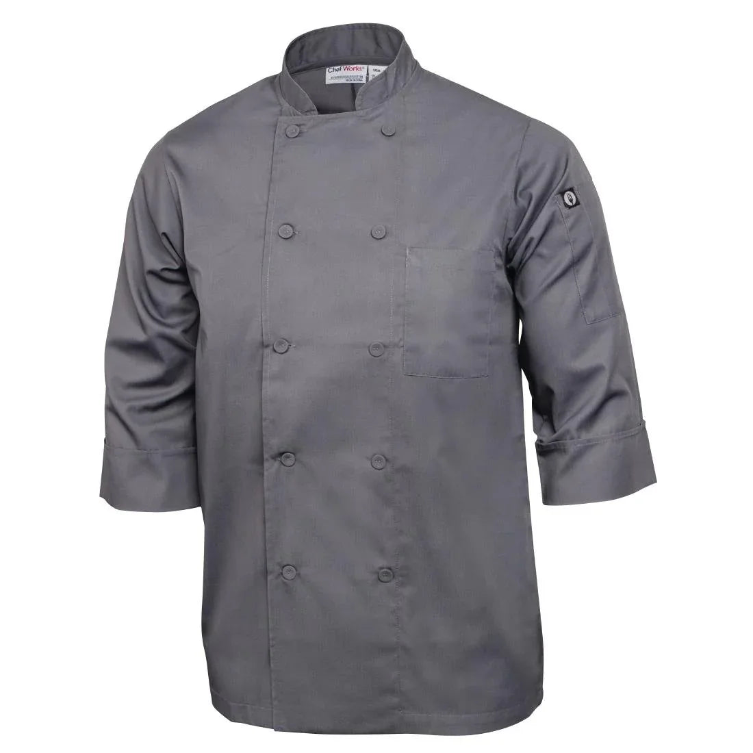 A934-S Chef Works Unisex Chefs Jacket Grey S - JD Catering Equipment Solutions Ltd