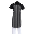 A935 Whites Bib Apron Butchers Stripe Black JD Catering Equipment Solutions Ltd