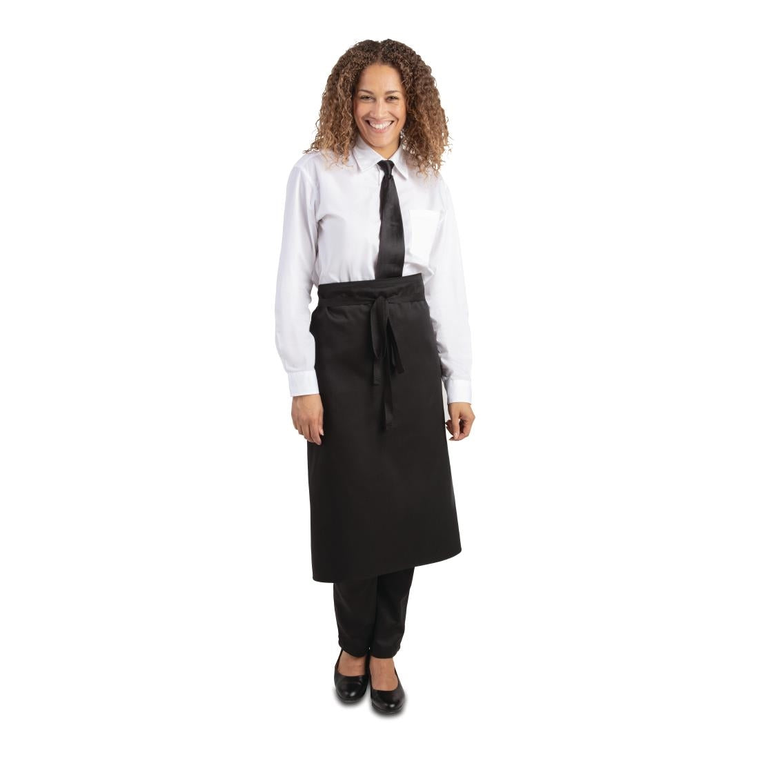 A968 Whites Regular Waist Apron Black JD Catering Equipment Solutions Ltd
