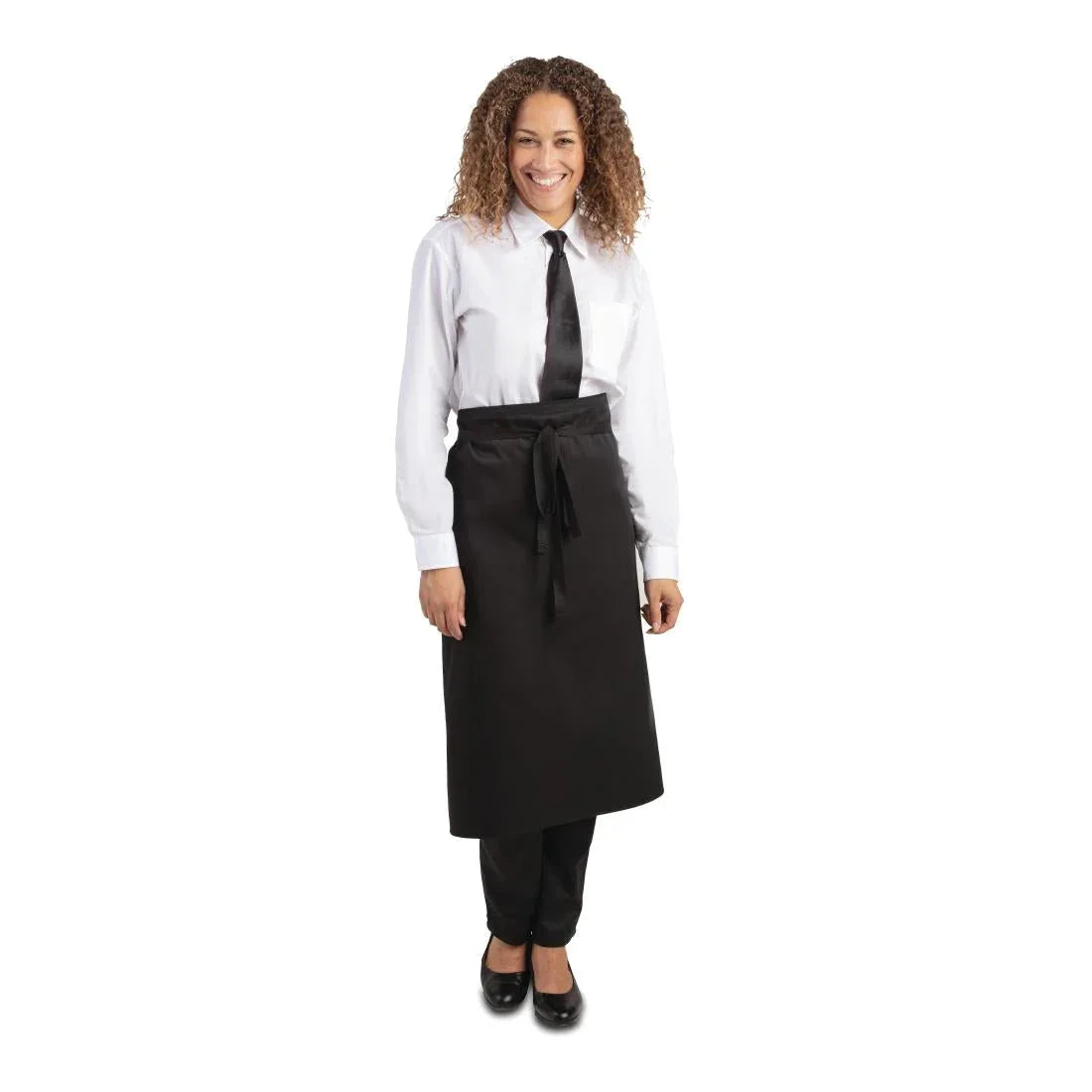 A968 Whites Regular Waist Apron Black - JD Catering Equipment Solutions Ltd